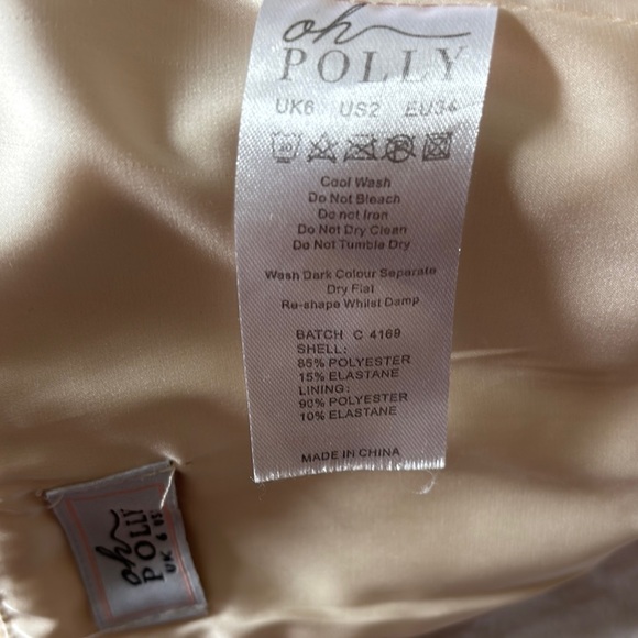 Oh Polly show it off mesh Bardot crop top in sand - Picture 8 of 10